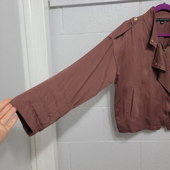 Hyfve Lightweight Jacket Small Tencel Assymetric Soft Purple Brown 553 - Picture 6 of 12